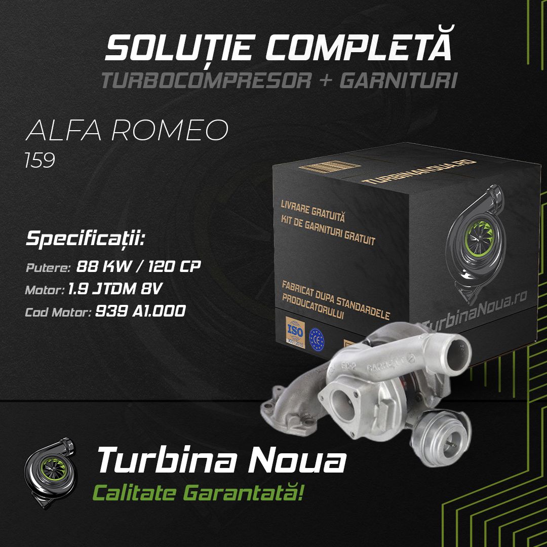Turbina ALFA ROMEO 159 1.9 JTDM 8V 88 KW / 120 CP Noua - Image 2