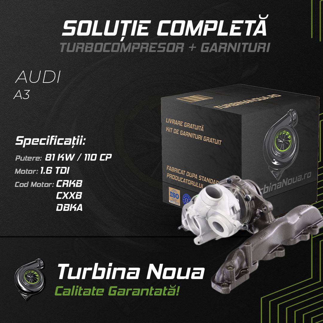 Turbina AUDI A3 1.6 TDI 81 KW / 110 CP Noua - Image 2