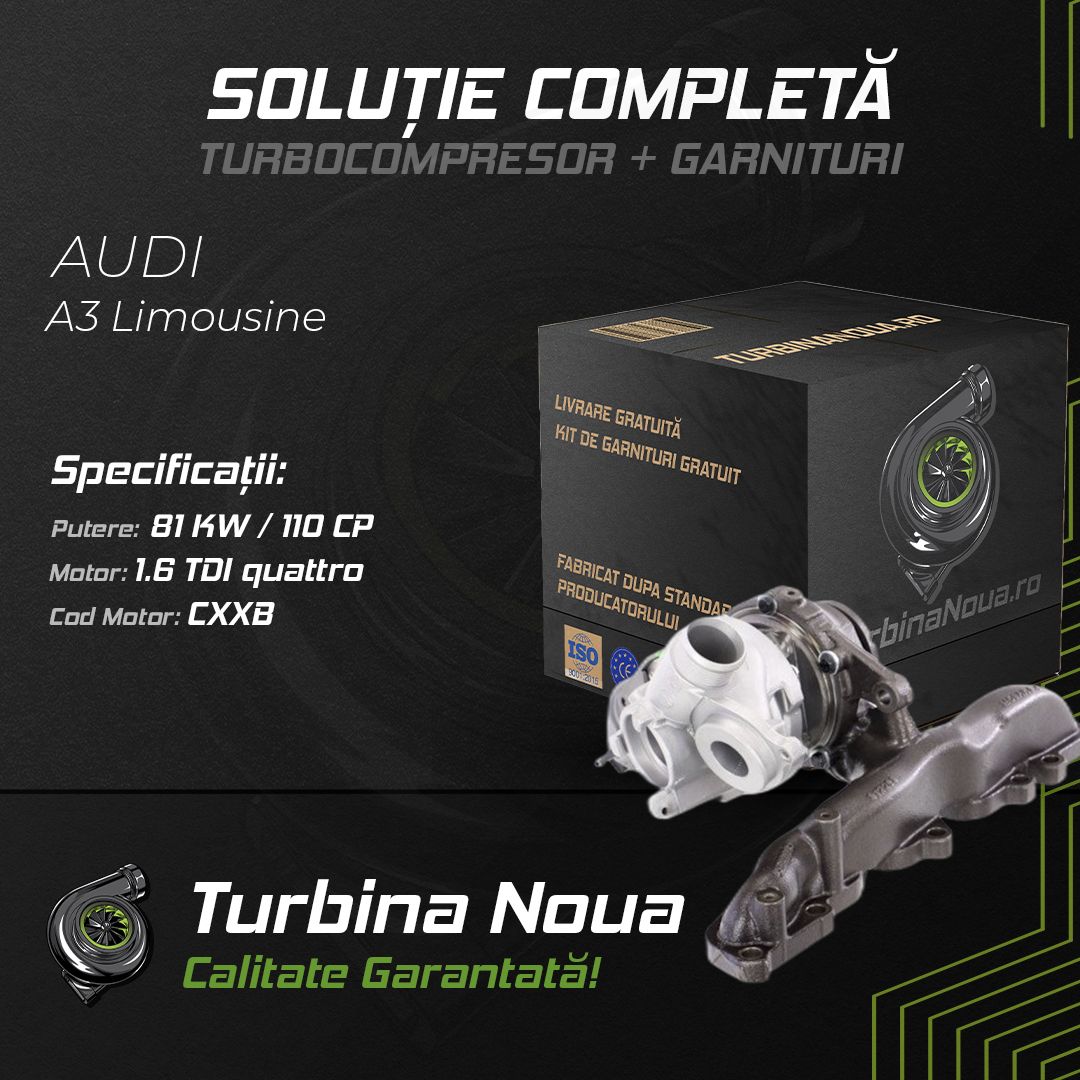 Turbina AUDI A3 Limousine 1.6 TDI quattro 81 KW / 110 CP Noua - Image 2