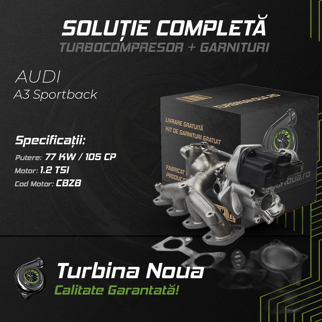 Turbina AUDI A3 Sportback 1.2 TSI 77 KW / 105 CP Noua - Image 2