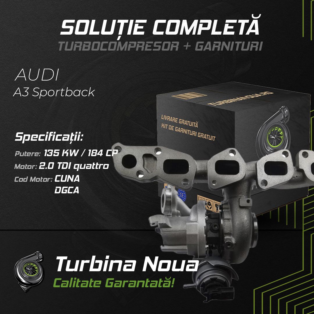 Turbina AUDI A3 Sportback 2.0 TDI quattro 135 KW / 184 CP Noua - Image 2