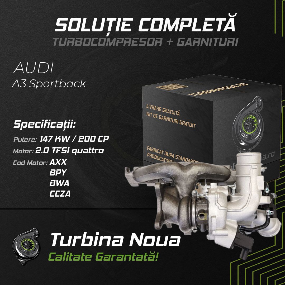 Turbina AUDI A3 Sportback 2.0 TFSI quattro 147 KW / 200 CP Noua - Image 2