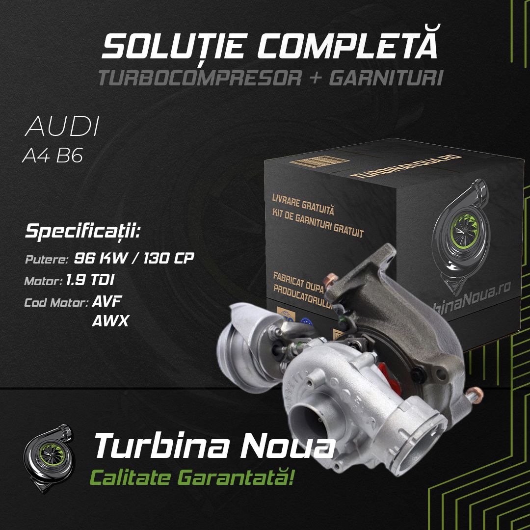 Turbina AUDI A4 B6 1.9 TDI 96 KW / 130 CP Noua - Image 2