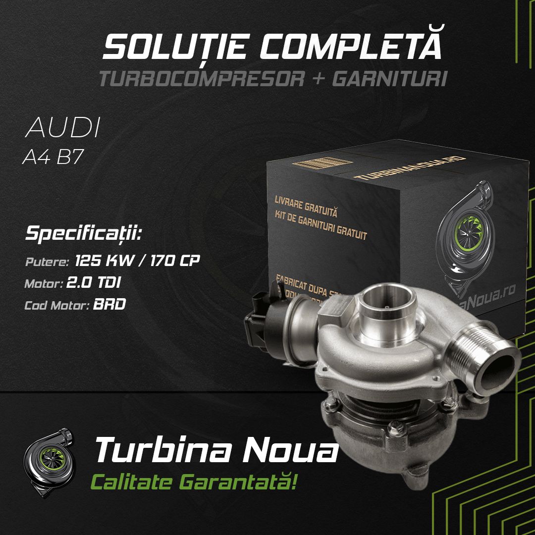 Turbina AUDI A4 B7 2.0 TDI 125 KW / 170 CP Noua - Image 2