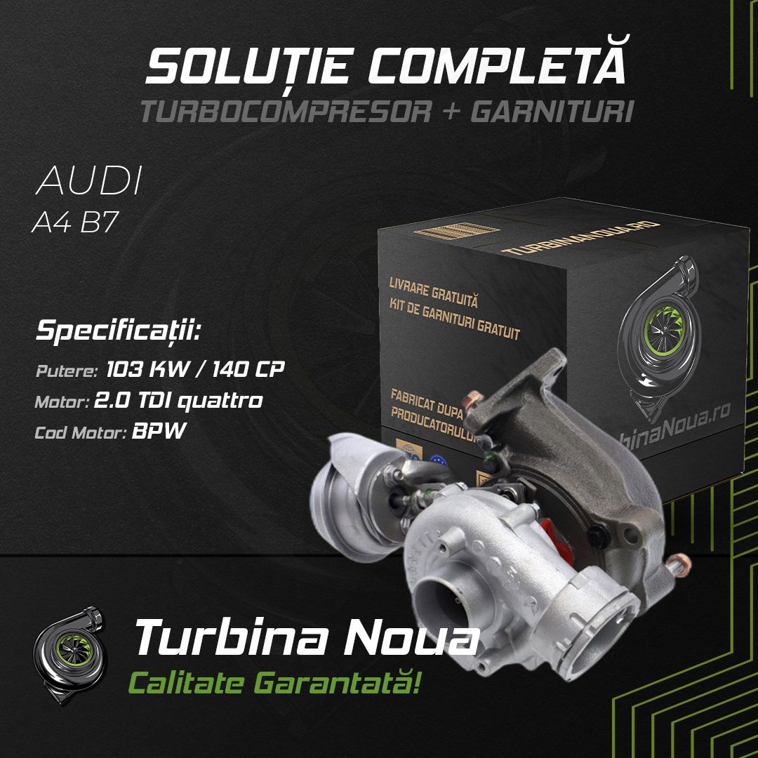 Turbina AUDI A4 B7 2.0 TDI quattro 103 KW / 140 CP Noua - Image 2