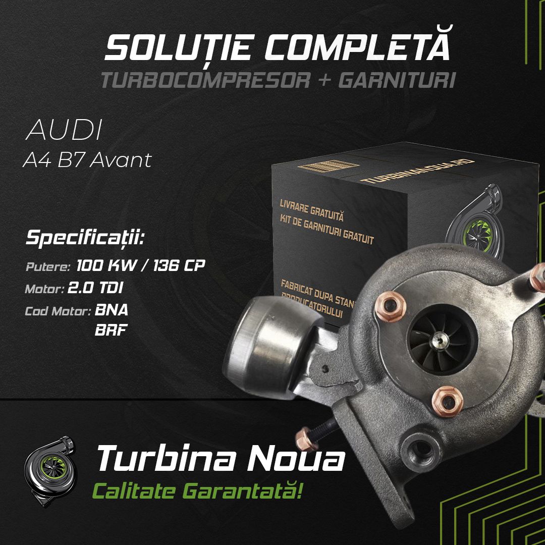 Turbina AUDI A4 B7 Avant 2.0 TDI 100 KW / 136 CP Noua - Image 2