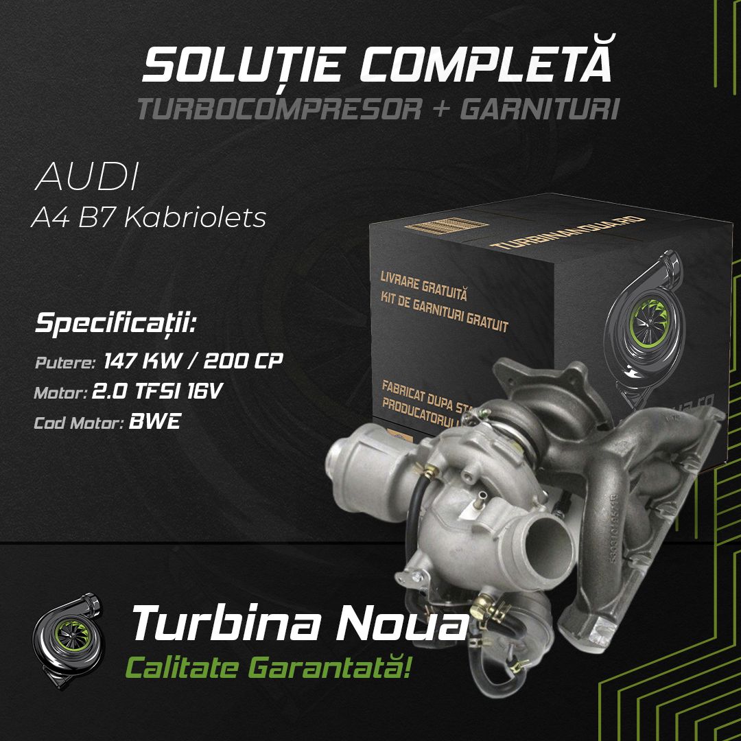 Turbina AUDI A4 B7 Kabriolets 2.0 TFSI 16V 147 KW / 200 CP Noua - Image 2