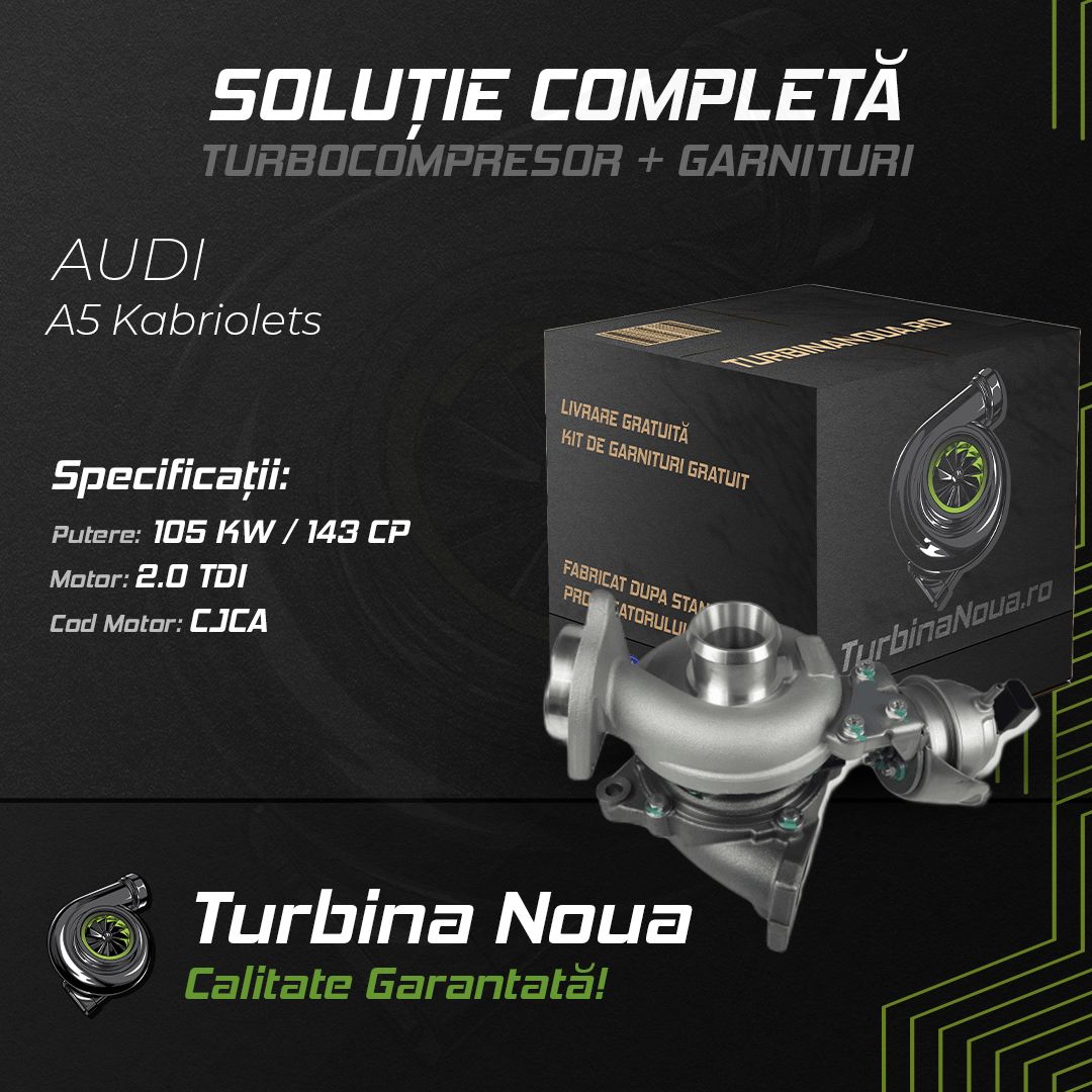 Turbina AUDI A5 Kabriolets 2.0 TDI 105 KW / 143 CP Noua - Image 2
