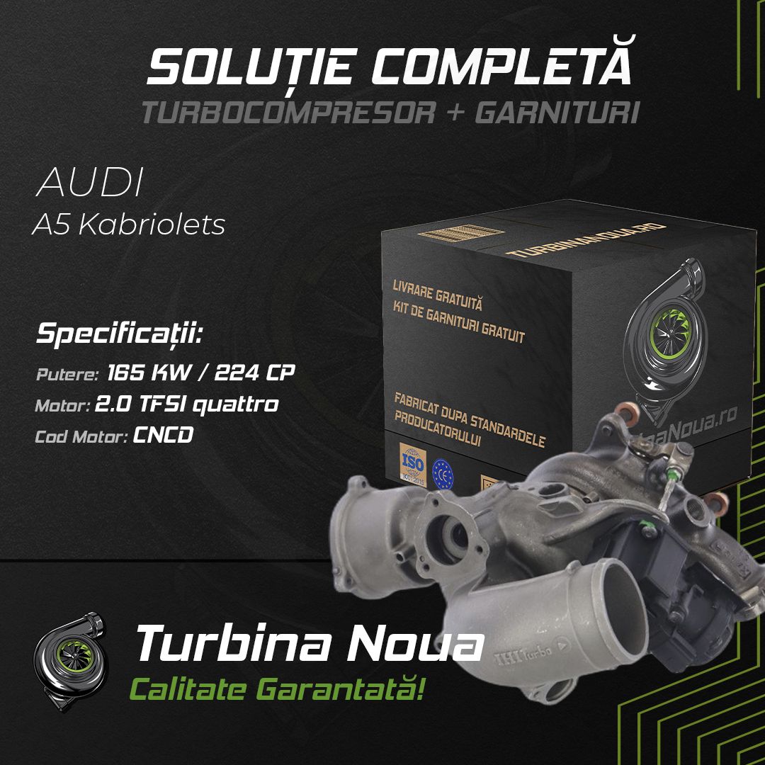 Turbina AUDI A5 Kabriolets 2.0 TFSI quattro 165 KW / 224 CP Noua - Image 2