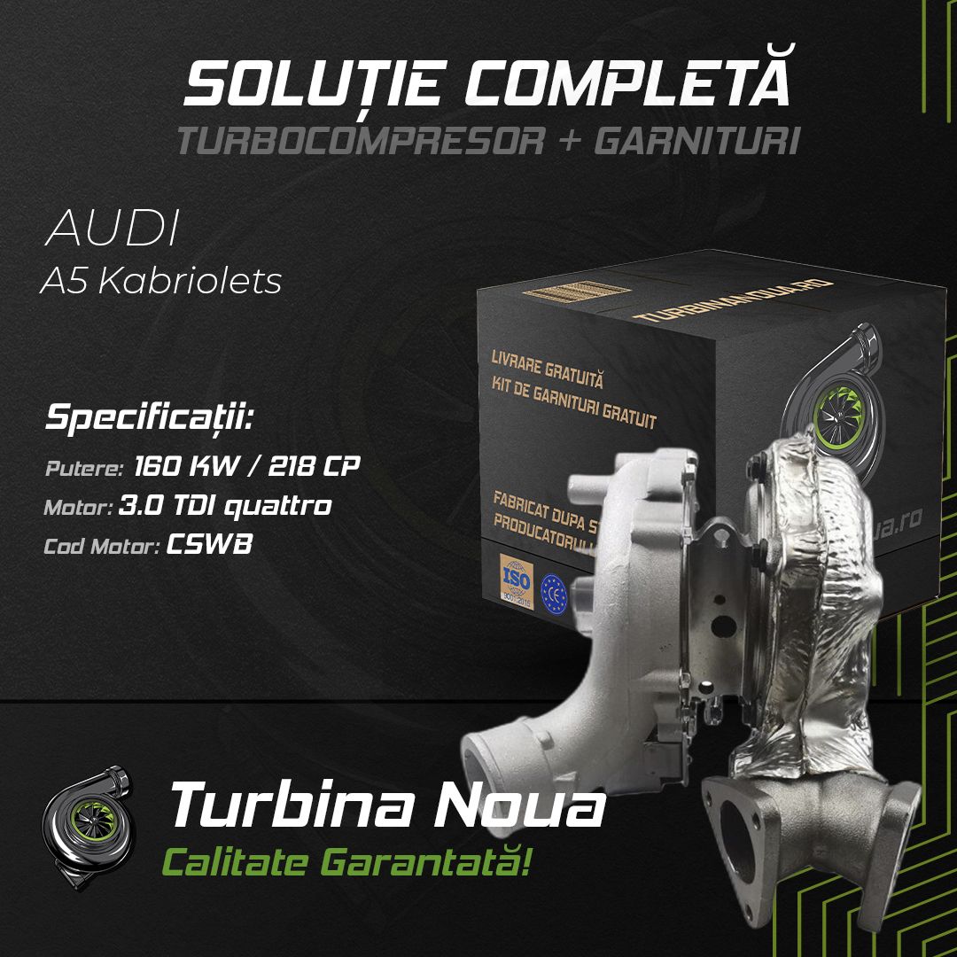 Turbina AUDI A5 Kabriolets 3.0 TDI quattro 160 KW / 218 CP Noua - Image 2