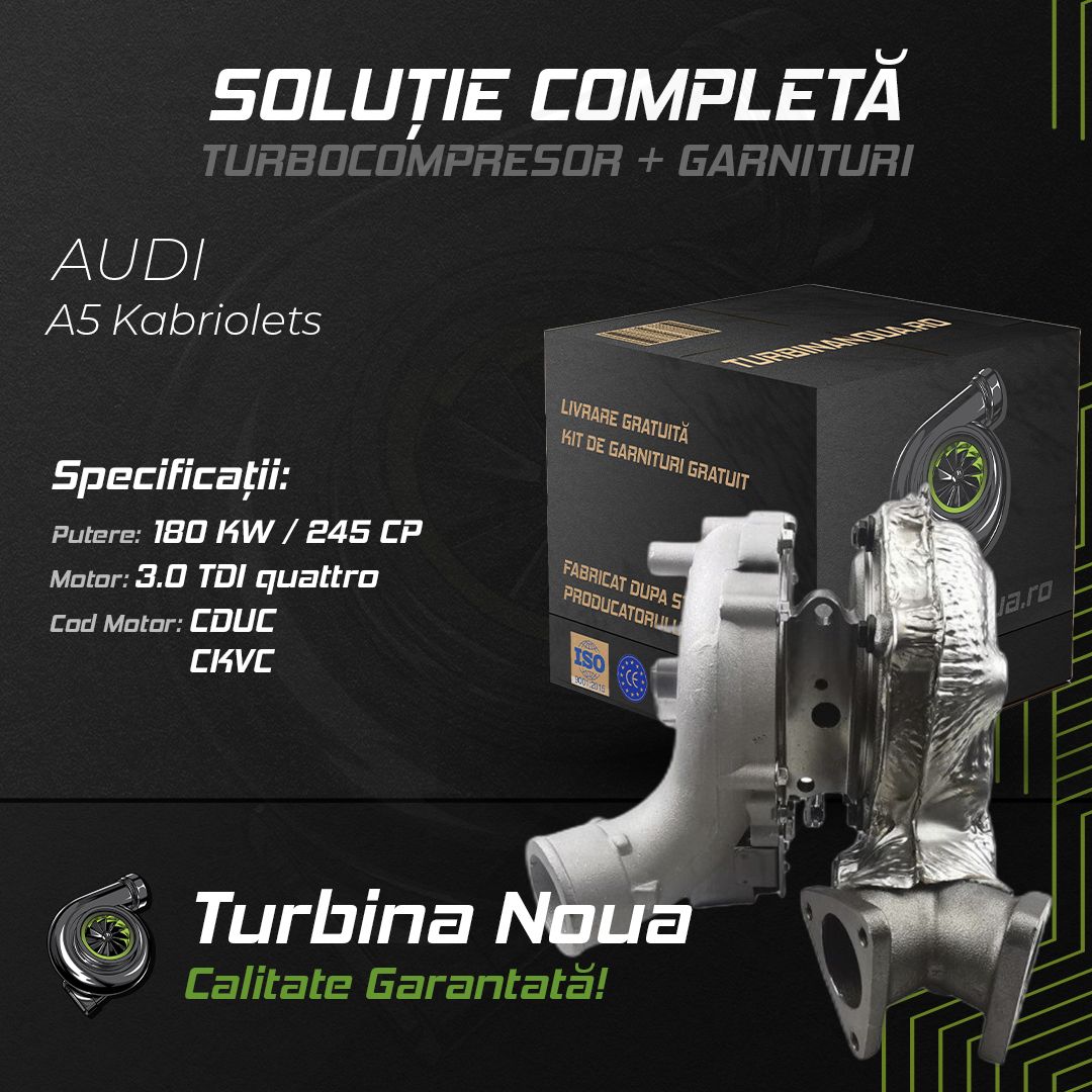Turbina AUDI A5 Kabriolets 3.0 TDI quattro 180 KW / 245 CP Noua - Image 2