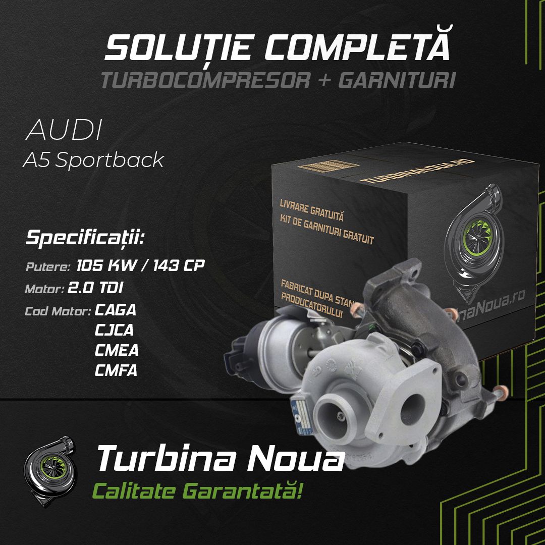 Turbina AUDI A5 Sportback 2.0 TDI 105 KW / 143 CP Noua - Image 2