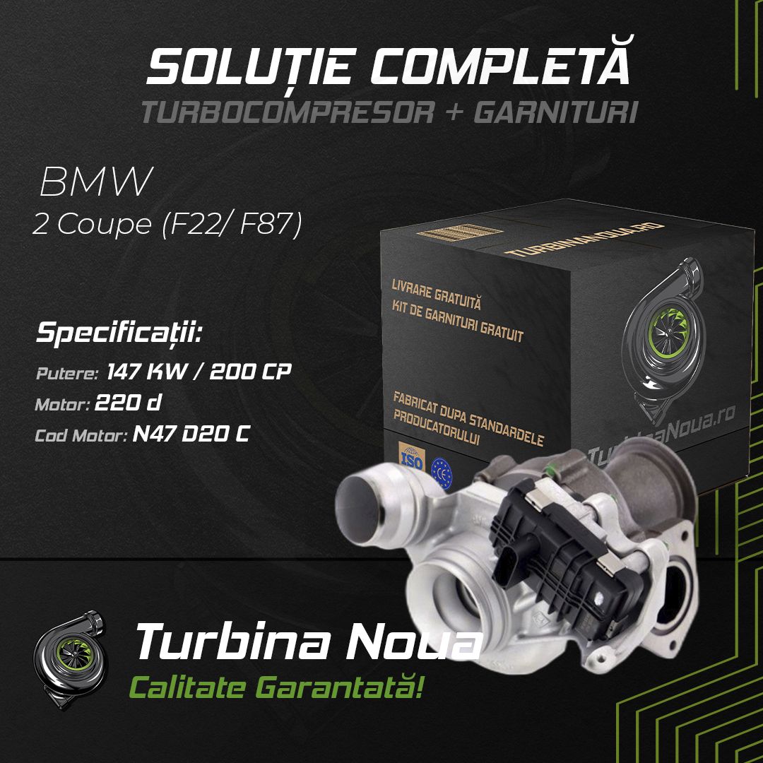 Turbina BMW 2 Coupe (F22; F87) 220 d 147 KW / 200 CP Noua - Image 2