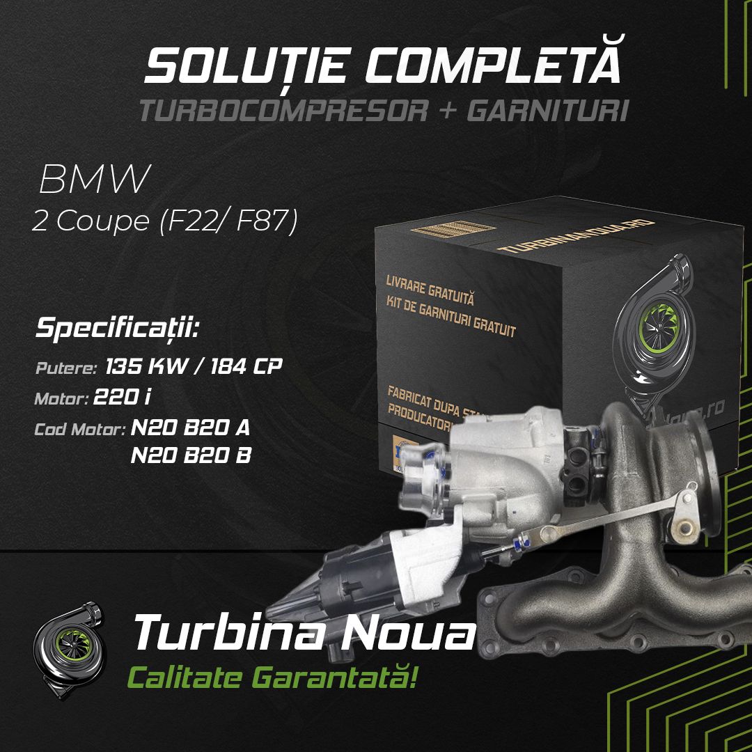 Turbina BMW 2 Coupe (F22; F87) 220 i 135 KW / 184 CP Noua - Image 2