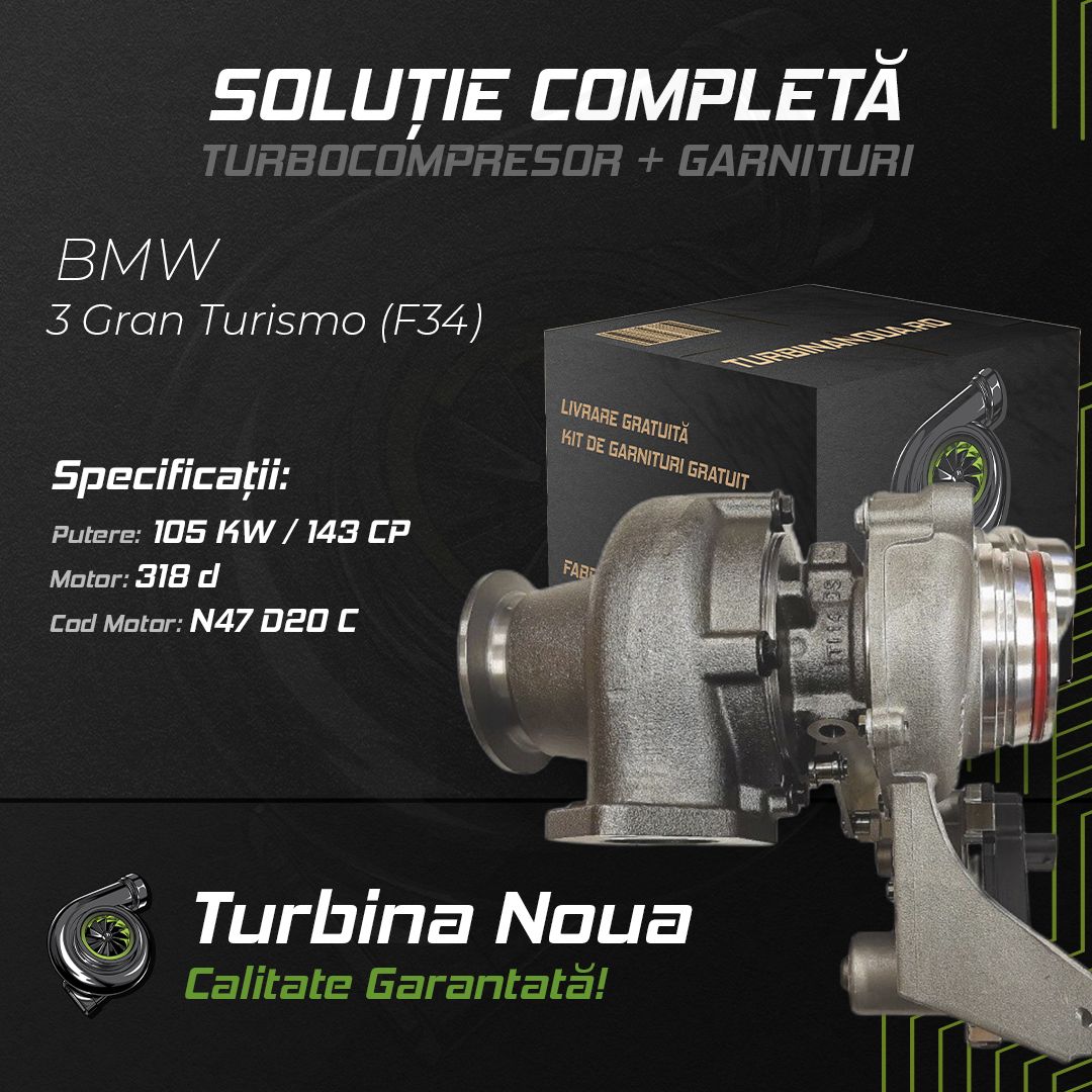 Turbina BMW 3 Gran Turismo (F34) 318 d 105 KW / 143 CP Noua - Image 2