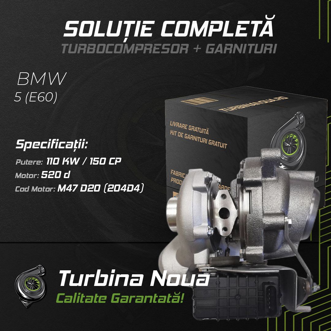 Turbina BMW 5 (E60) 520 d 110 KW / 150 CP Noua - Image 2