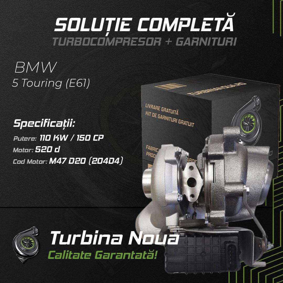 Turbina BMW 5 Touring (E61) 520 d 110 KW / 150 CP Noua - Image 2
