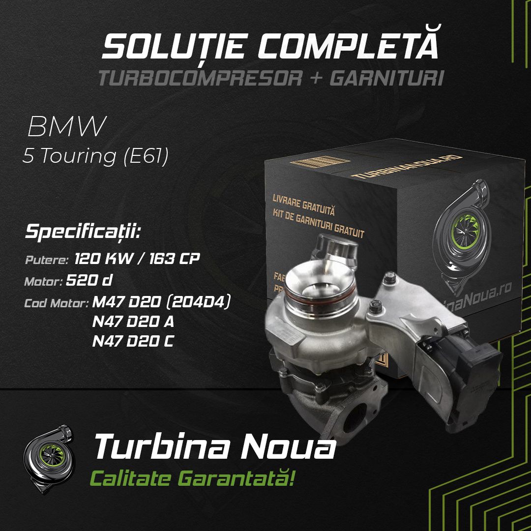 Turbina BMW 5 Touring (E61) 520 d 120 KW / 163 CP Noua - Image 2