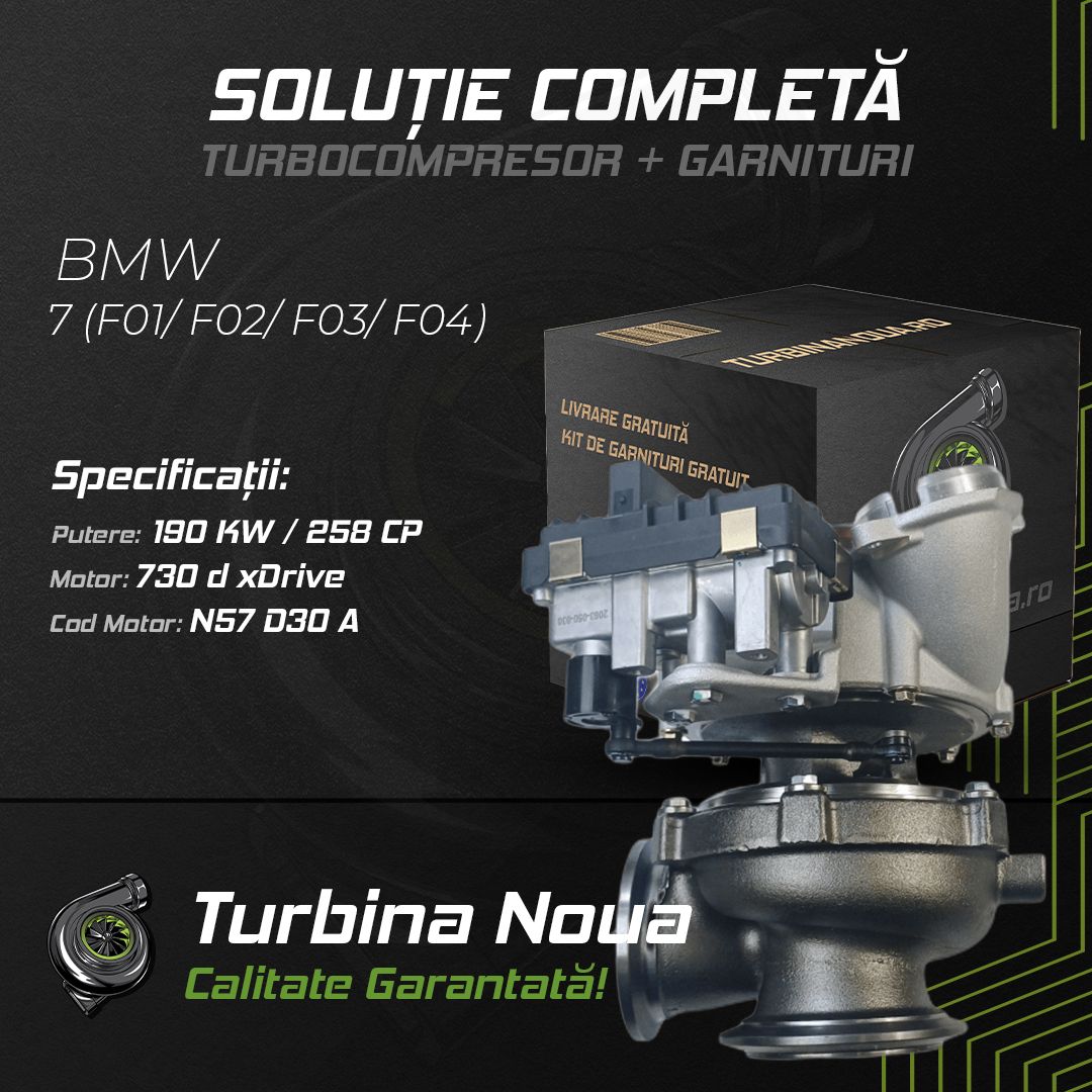 Turbina BMW 7 (F01; F02; F03; F04) 730 d xDrive 190 KW / 258 CP Noua - Image 2