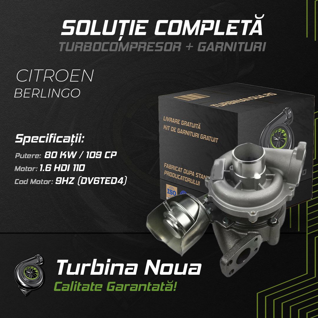 Turbina CITROEN BERLINGO 1.6 HDi 110 80 KW / 109 CP Noua - Image 2