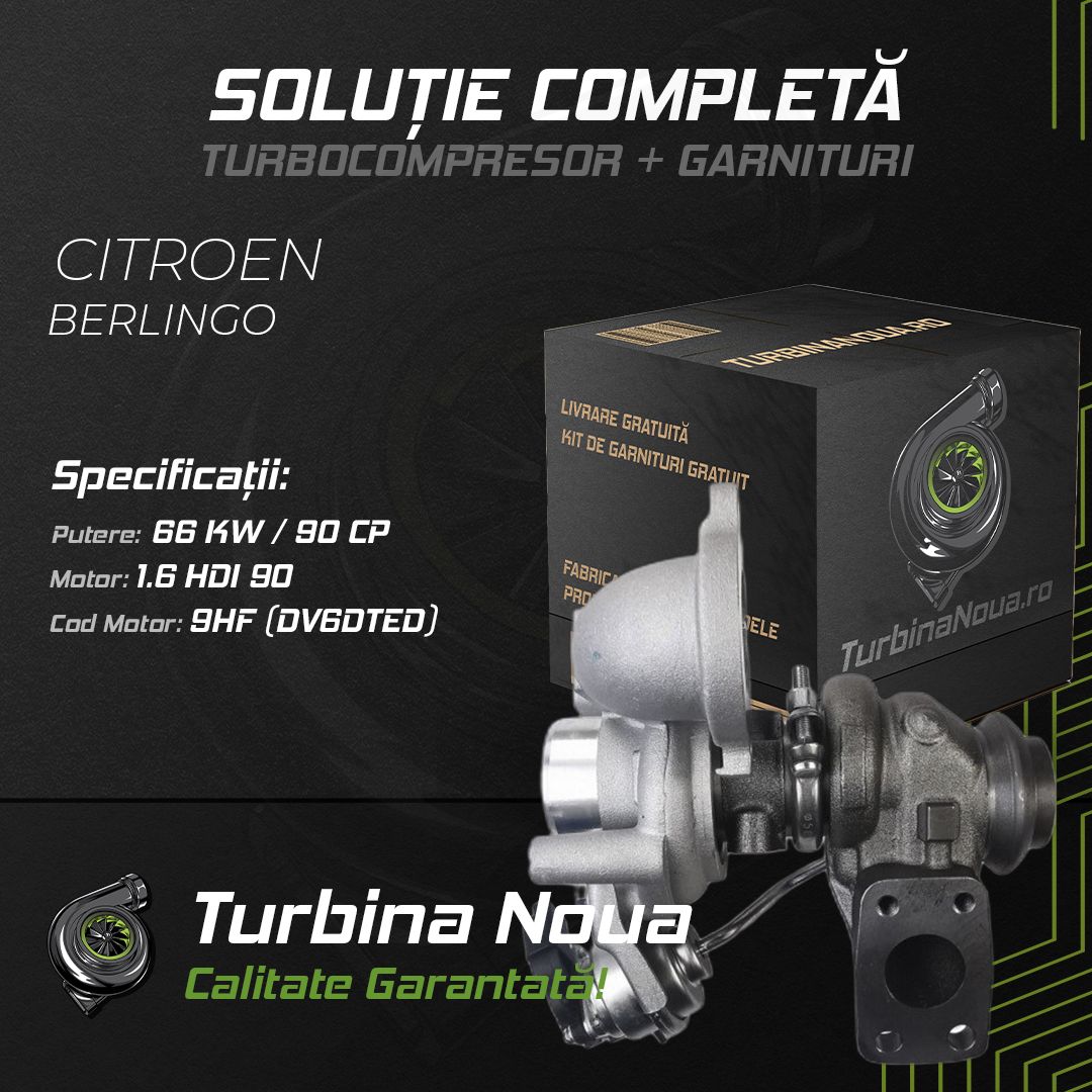 Turbina CITROEN BERLINGO 1.6 HDi 90 66 KW / 90 CP Noua - Image 2
