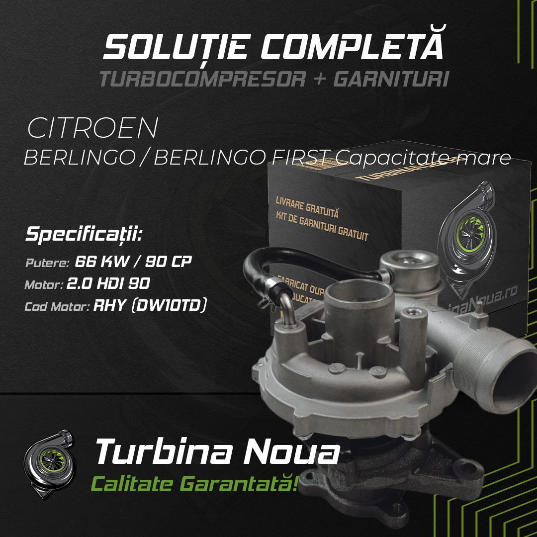 Turbina CITROEN BERLINGO / BERLINGO FIRST Capacitate mare 2.0 HDI 90 66 KW / 90 CP Noua - Image 2