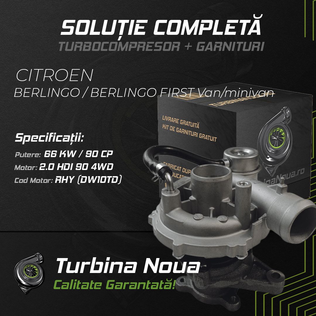 Turbina CITROEN BERLINGO / BERLINGO FIRST Van/minivan 2.0 HDI 90 4WD 66 KW / 90 CP Noua - Image 2