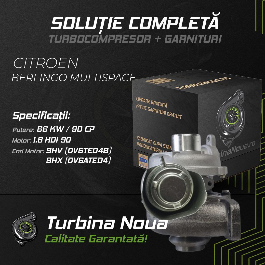 Turbina CITROEN BERLINGO MULTISPACE 1.6 HDi 90 66 KW / 90 CP Noua - Image 2