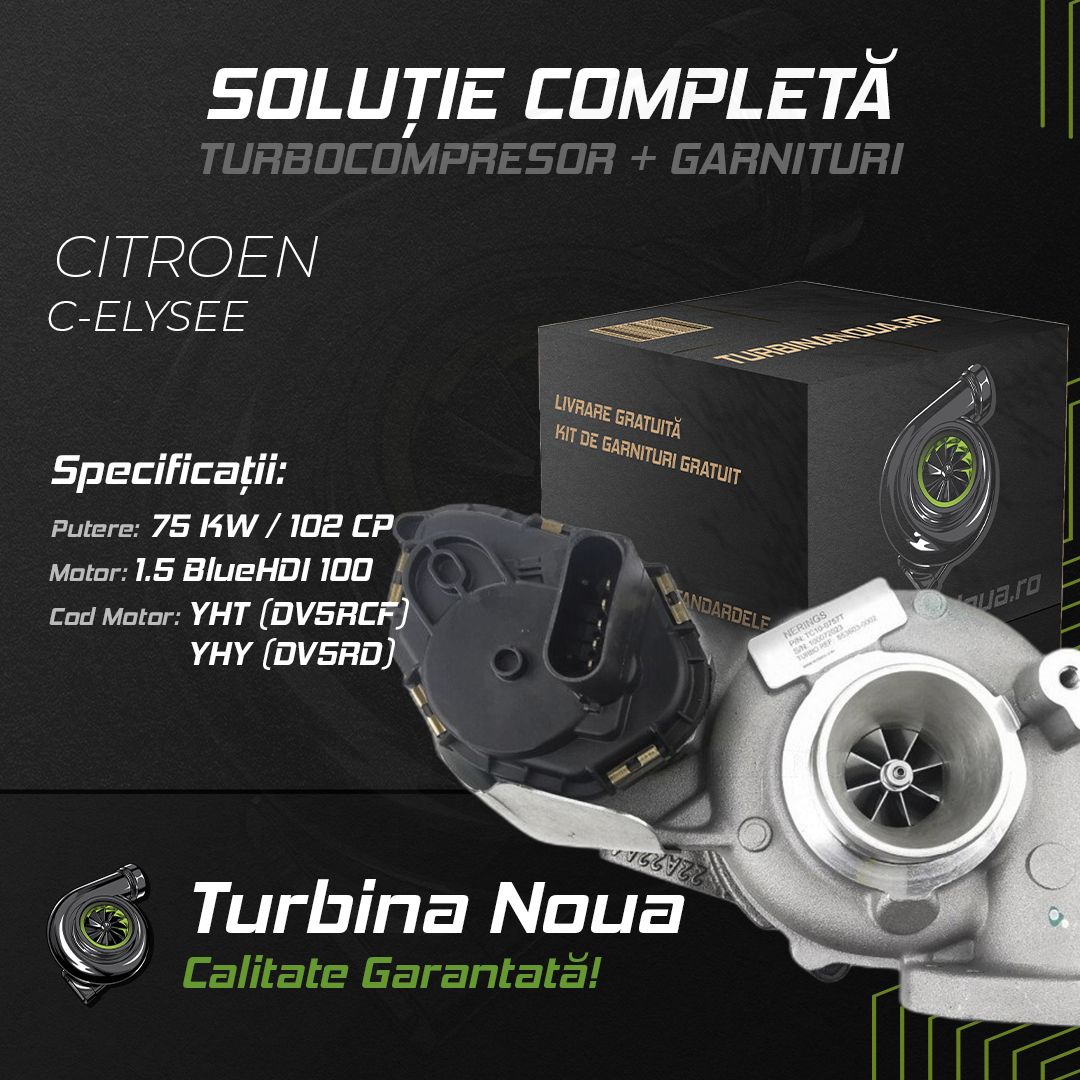 Turbina CITROEN C-ELYSEE 1.5 BlueHDi 100 75 KW / 102 CP Noua - Image 2