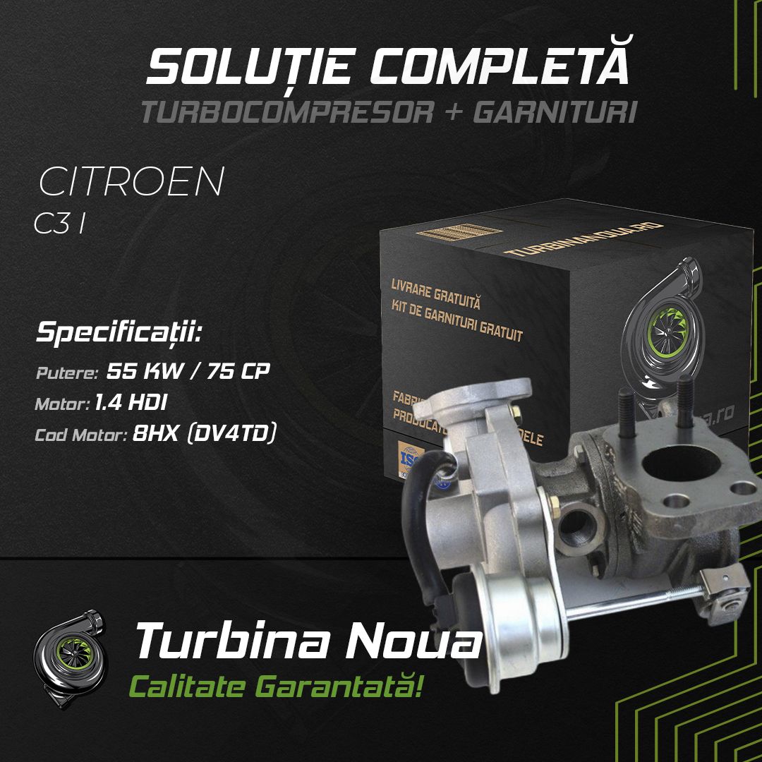 Turbina CITROEN C3 I 1.4 HDi 55 KW / 75 CP Noua - Image 2