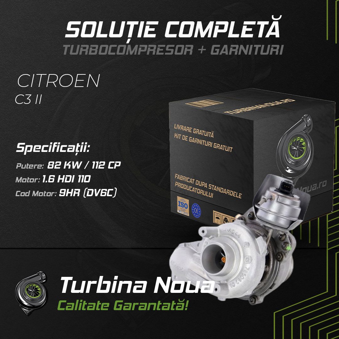 Turbina CITROEN C3 II 1.6 HDi 110 82 KW / 112 CP Noua - Image 2