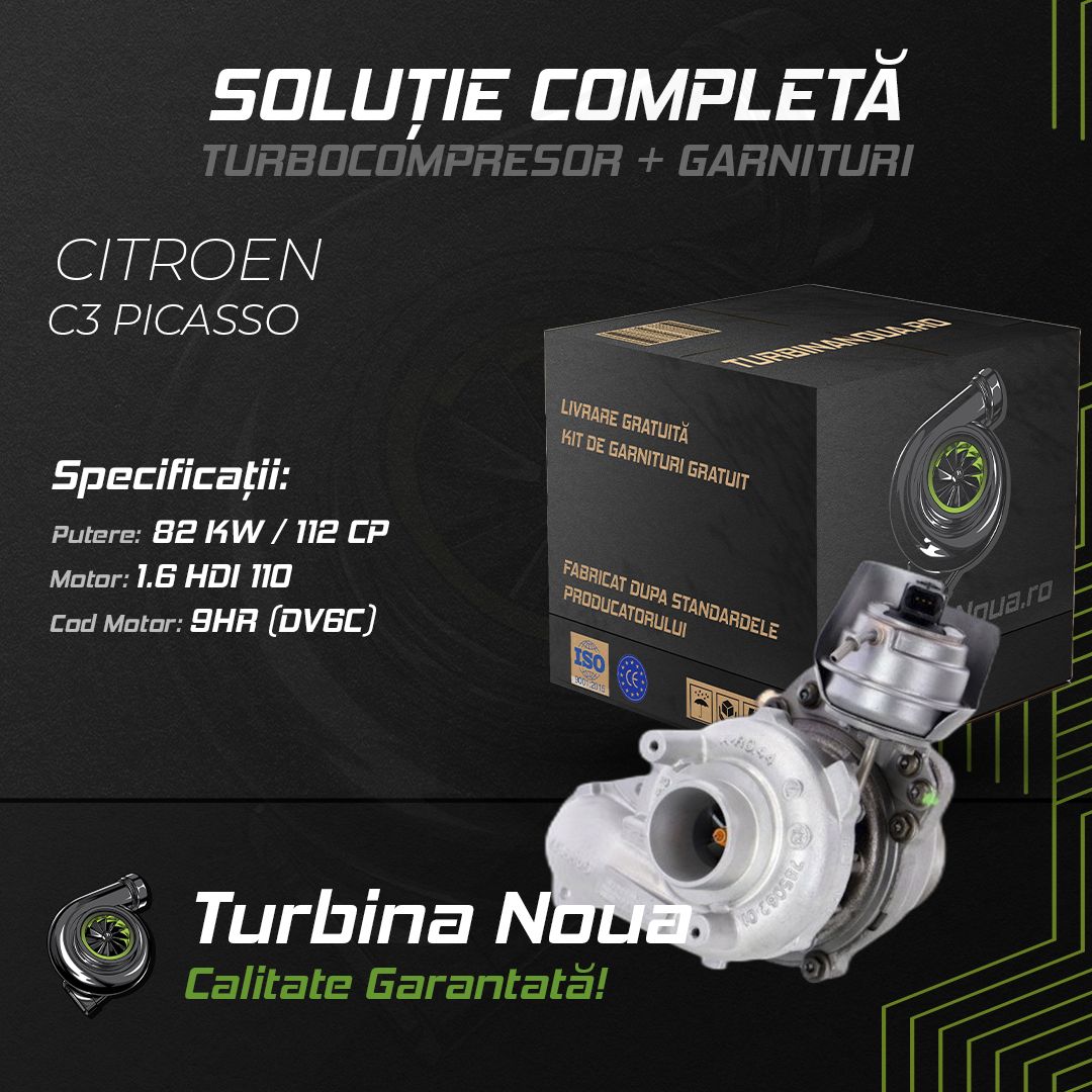 Turbina CITROEN C3 PICASSO 1.6 HDi 110 82 KW / 112 CP Noua - Image 2
