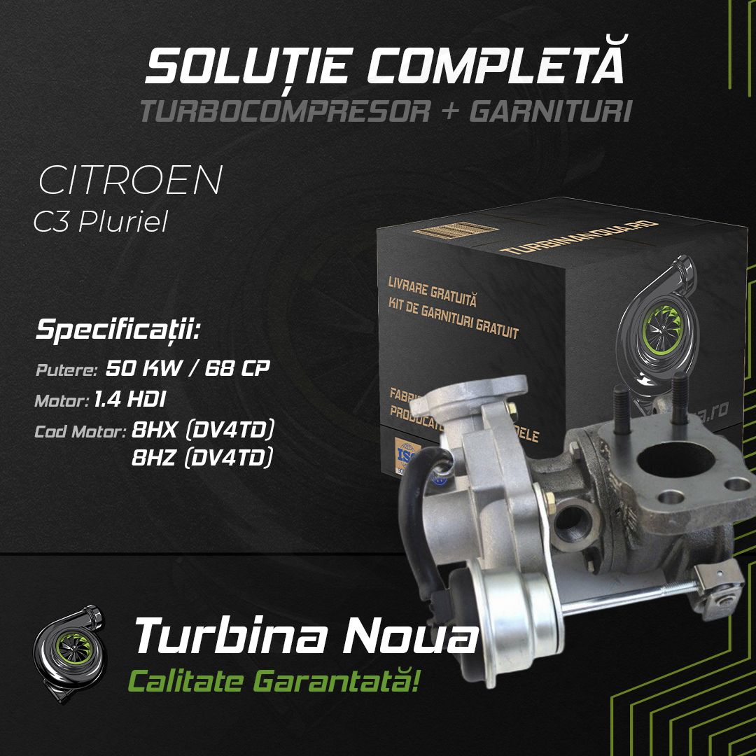 Turbina CITROEN C3 Pluriel 1.4 HDi 50 KW / 68 CP Noua - Image 2