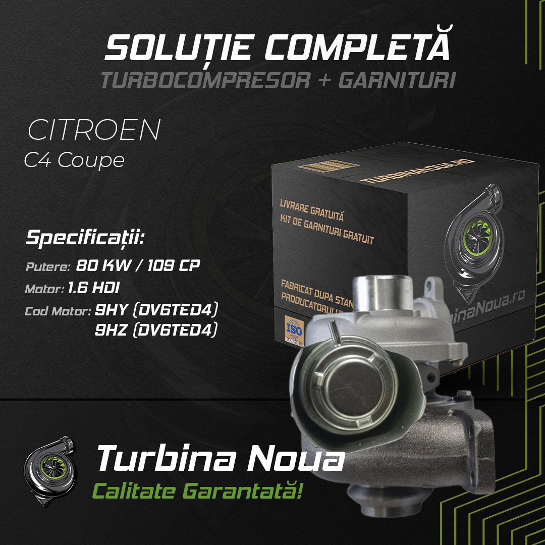 Turbina CITROEN C4 Coupe 1.6 HDi 80 KW / 109 CP Noua - Image 2