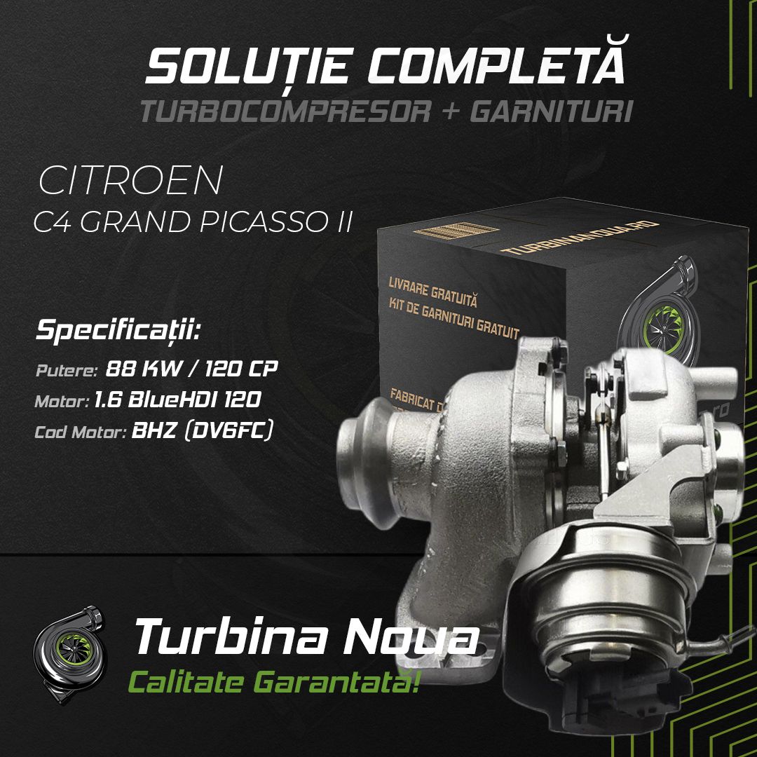 Turbina CITROEN C4 GRAND PICASSO II 1.6 BlueHDi 120 88 KW / 120 CP Noua - Image 2
