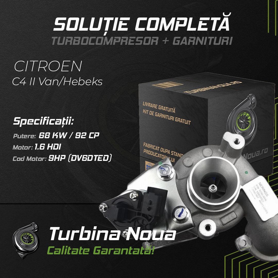 Turbina CITROEN C4 II Van/Hebeks 1.6 HDi 68 KW / 92 CP Noua - Image 2