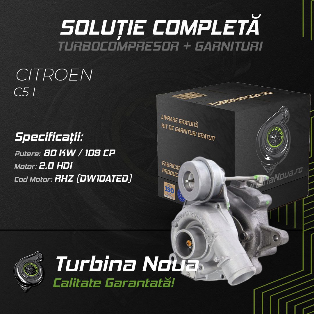 Turbina CITROEN C5 I 2.0 HDi 80 KW / 109 CP Noua - Image 2
