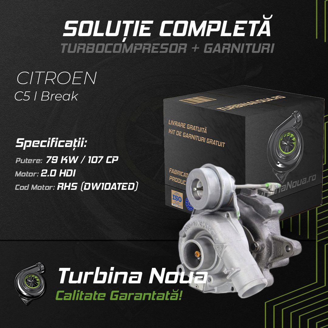Turbina CITROEN C5 I Break 2.0 HDi 79 KW / 107 CP Noua - Image 2