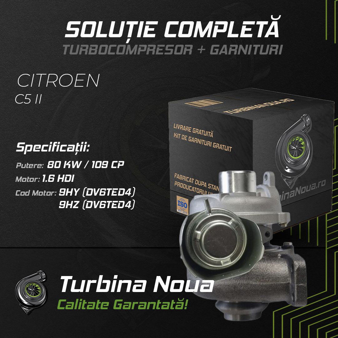 Turbina CITROEN C5 II 1.6 HDi 80 KW / 109 CP Noua - Image 2