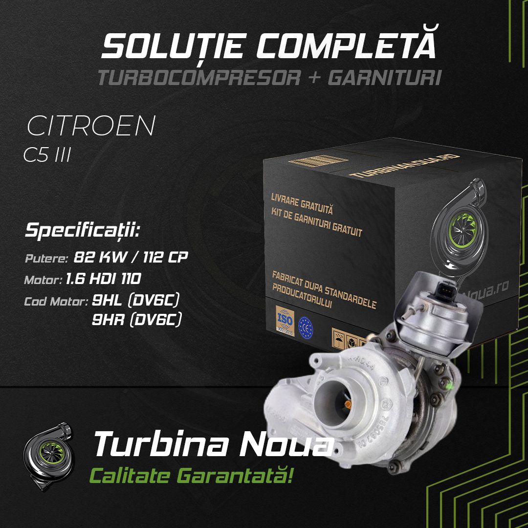 Turbina CITROEN C5 III 1.6 HDi 110 82 KW / 112 CP Noua - Image 2