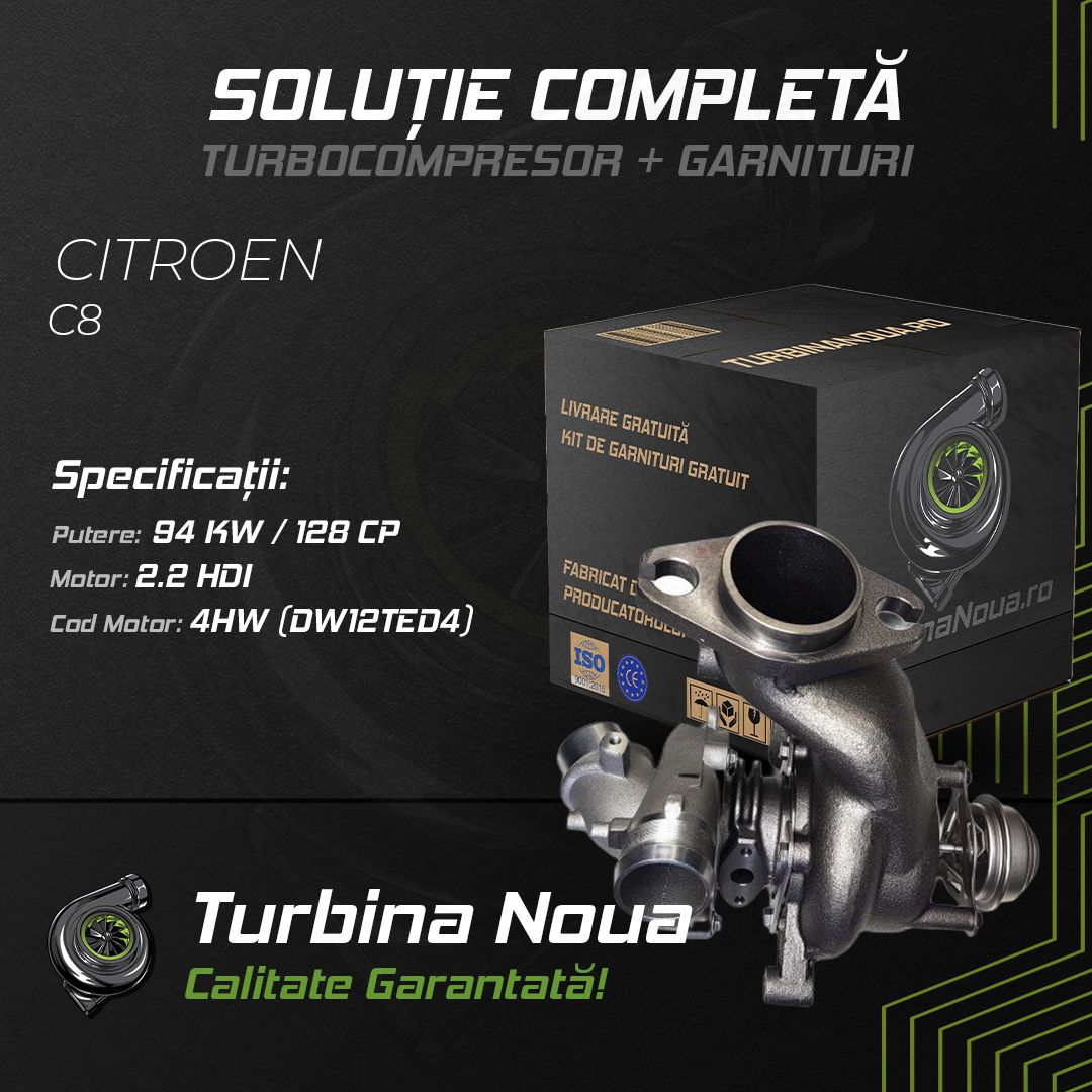 Turbina CITROEN C8 2.2 HDi 94 KW / 128 CP Noua - Image 2