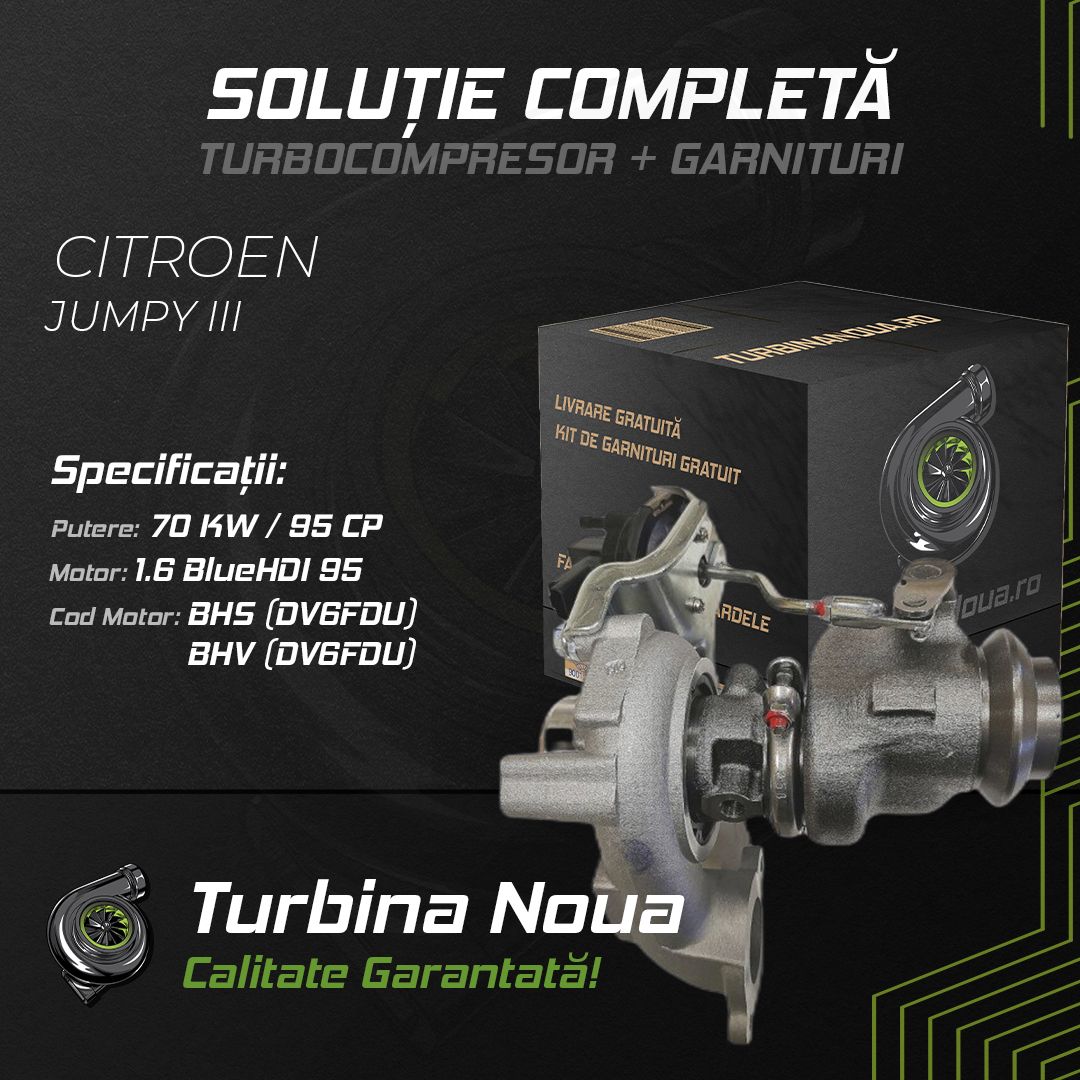 Turbina CITROEN JUMPY III 1.6 BlueHDi 95 70 KW / 95 CP Noua - Image 2