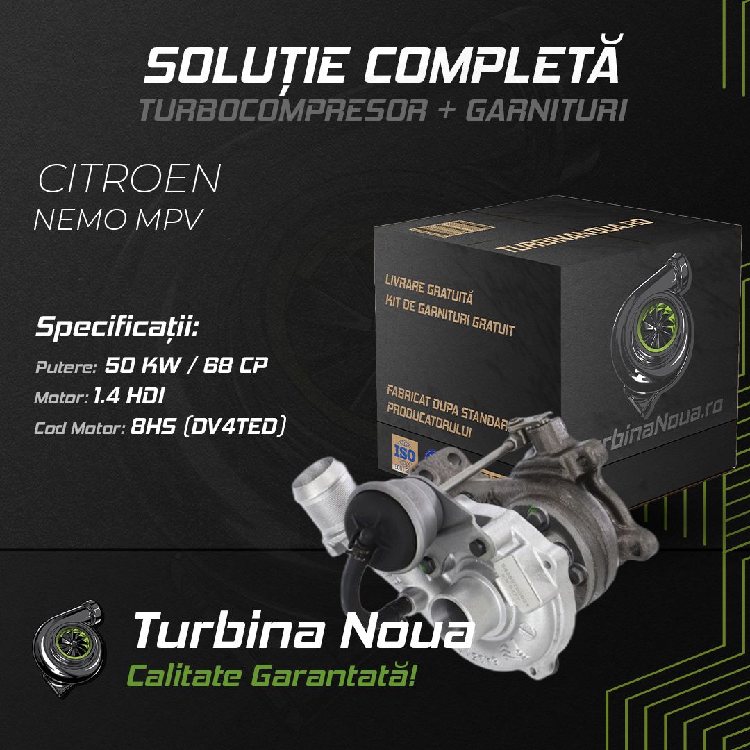 Turbina CITROEN NEMO MPV 1.4 HDi 50 KW / 68 CP Noua - Image 2