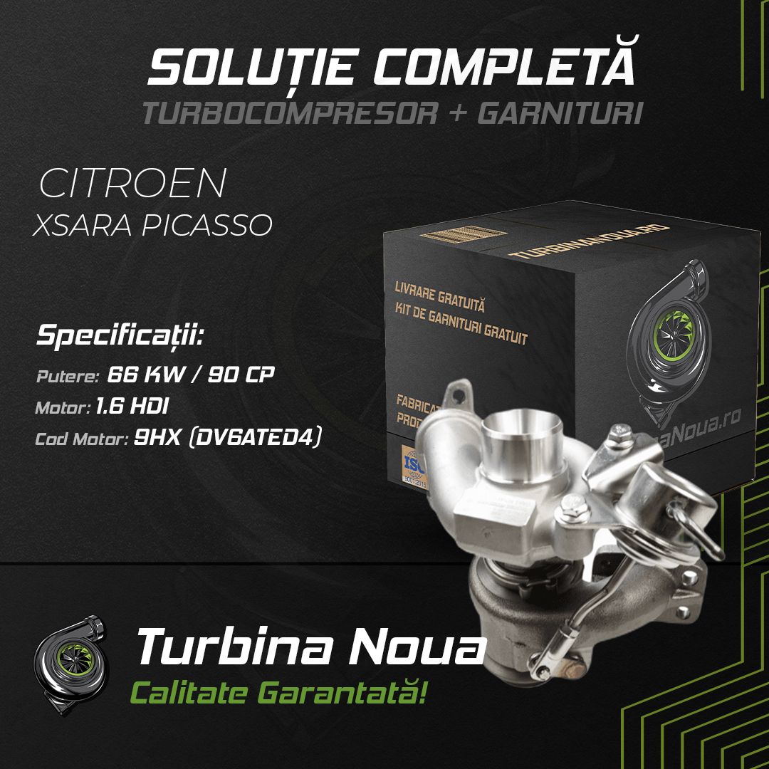 Turbina CITROEN XSARA PICASSO 1.6 HDi 66 KW / 90 CP Noua - Image 2