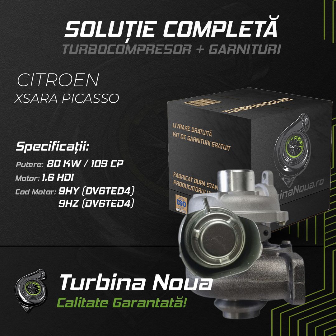 Turbina CITROEN XSARA PICASSO 1.6 HDi 80 KW / 109 CP Noua - Image 2