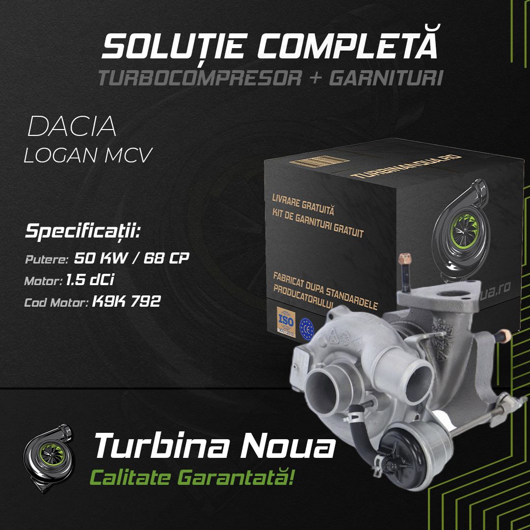 Turbina DACIA LOGAN MCV 1.5 dCi 50 KW / 68 CP Noua - Image 2