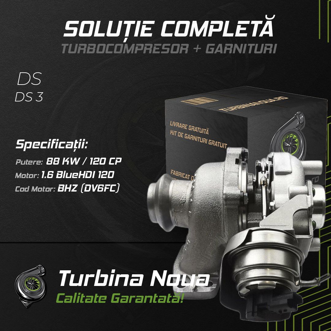 Turbina DS DS 3 1.6 BlueHDi 120 88 KW / 120 CP Noua - Image 2
