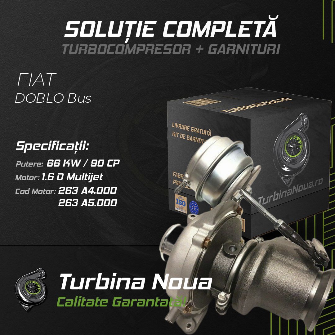 Turbina FIAT DOBLO Bus 1.6 D Multijet 66 KW / 90 CP Noua - Image 2
