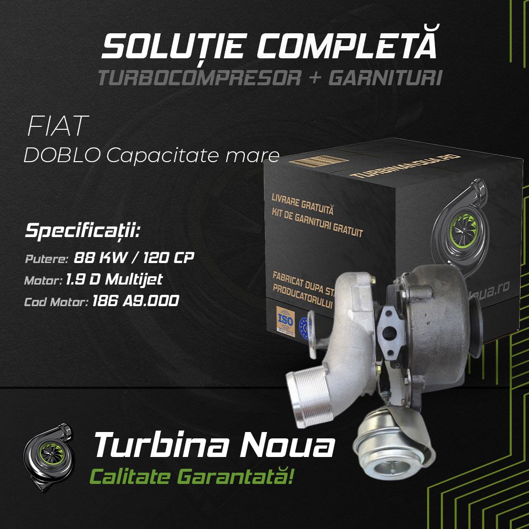 Turbina FIAT DOBLO Capacitate mare 1.9 D Multijet 88 KW / 120 CP Noua - Image 2