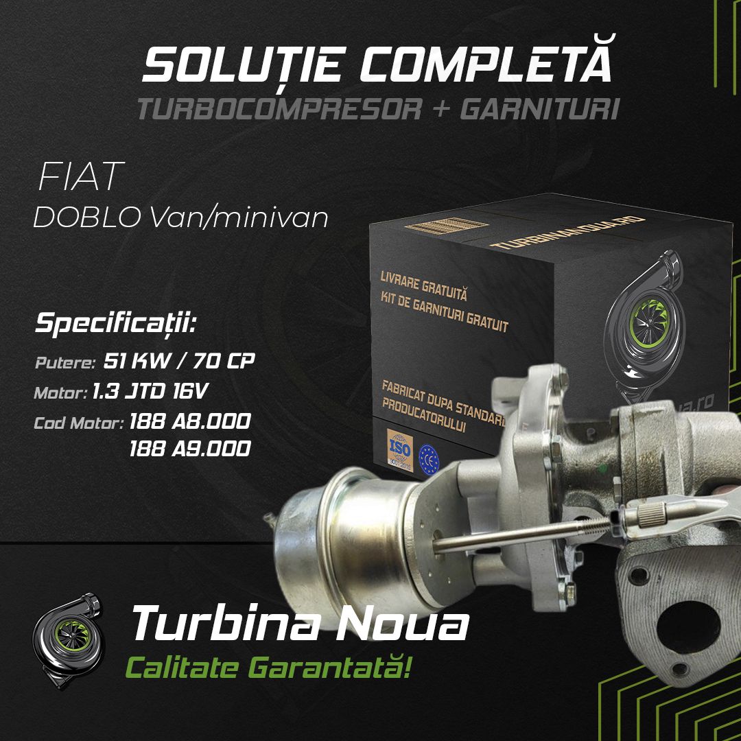 Turbina FIAT DOBLO Van/minivan 1.3 JTD 16V 51 KW / 70 CP Noua - Image 2